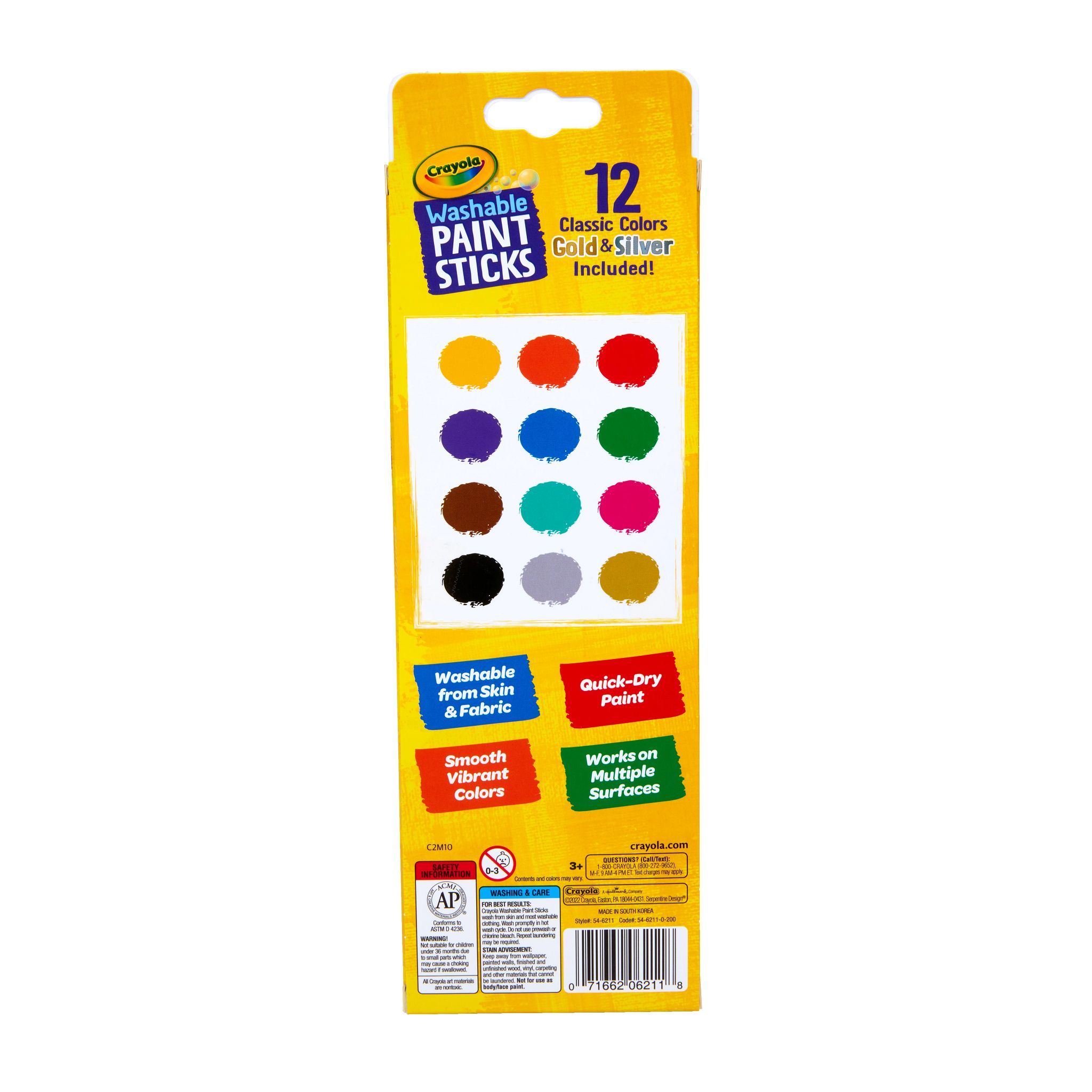 Crayola Quick Dry Paint Sticks, 12-Count Set photo 5