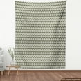thumbnail image 4 of Ambesonne Abstract Fabric by the Yard Upholstery, Ogee Circular Duo-Tone, 1 Yard, Olive Green Off White, 4 of 5