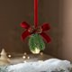 thumbnail image 3 of xihome Adorno colgante de campanilla de viento con lazo navideño de franela afelpada para decorar el rbol de Navidad y fiestas., 3 of 6