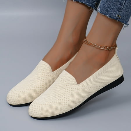 New Summer Fashionable Walking Casual Sports Shoes Mesh Off-white Loafers Comfortable Breathable Women s Flat Shoes