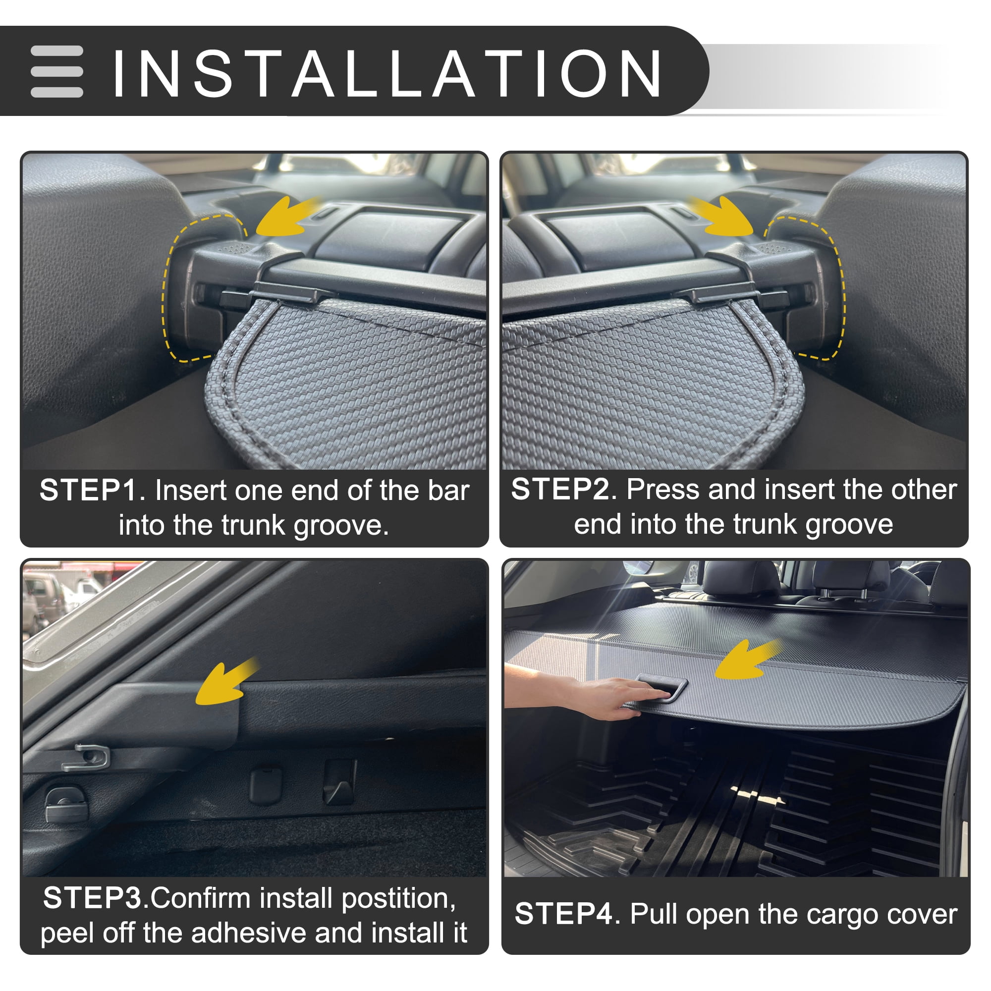 Unique Bargains Car Retractable Cargo Cover for Nissan Rear Trunk Privacy Screen Black
