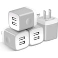 thumbnail image 3 of Cargador de pared USB, X-EDITION, paquete de 4, 10,5 W/2,1 A, adaptador de corriente universal de enchufe de pared USB de 2 puertos para iPhone 14 13 12 11 Pro Max Mini SE XS XR X 8 7 6S 6 Plus, Samsu, 3 of 4