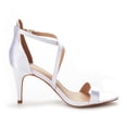thumbnail image 2 of DREAM PAIRS Women's Pump Heel Sandals Stilettos Ankle Strap Open Toe Sandals DOLCE WHITE Size 8.5, 2 of 5