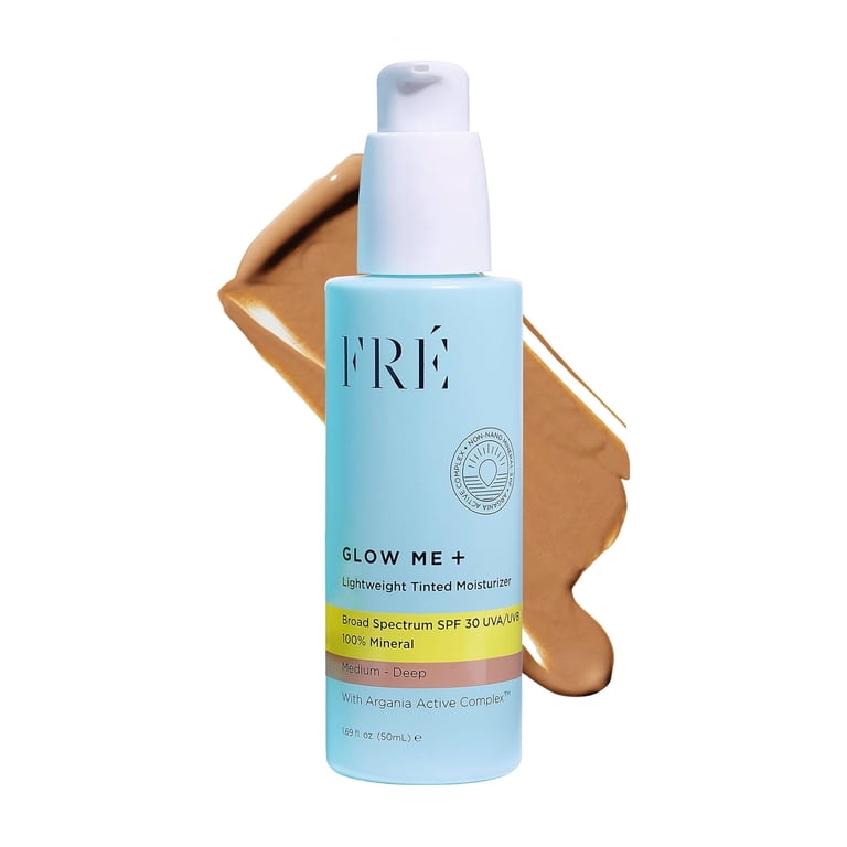 Fre Glow Me+, Lightweight Tinted Moisturizer, SPF 30, Medium-Deep
