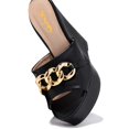 thumbnail image 2 of XYD Women Gold Chain Wedge Platform High Heel Mule Slides Slip On Open Toe Sandals Party Wedding Dress Shoes Size 16 Black, 2 of 4