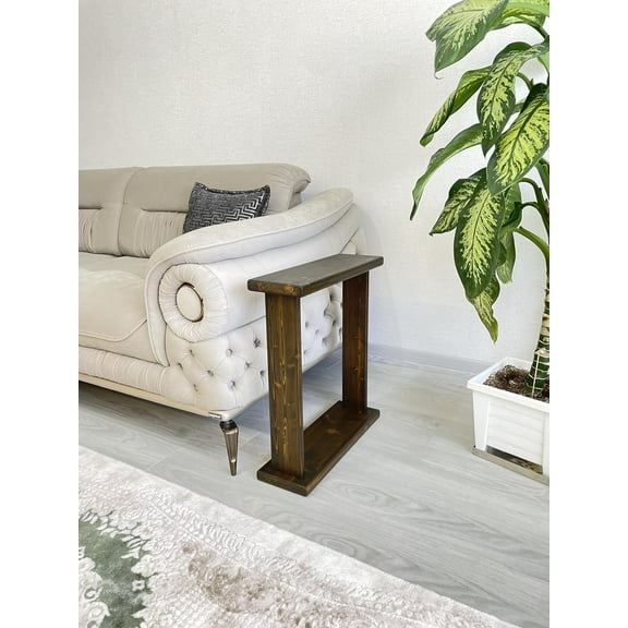 Very Narrow 7 inch Wide Side Table for Small Apartment Between Chairs, Skinny Table for Recliner, Couch, Chairs, Thin Slim End Table for Living Room, Bedroom, Drinks (Black)