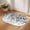Gray, variant on Half Circular Door Mat 16"x24", Black Botanical Absorbent Non Slip Welcome Mats for Front Door, Pastoral Spring Floral Classic Black Diatomaceous Entryway Rug for Bathroom Kitchen Apartment Entrance