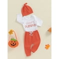 thumbnail image 5 of Aojekbee 3Pcs Baby Halloween Outfits Long Sleeve Romper + Pants + Hat Set Infant Fall Clothes, 5 of 10