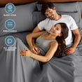 thumbnail image 2 of Bare Home Premium 1800 Collection 4-Piece Bed Sheet Set with Envelope Pillowcases, Queen, Gray, 2 of 9