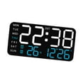 thumbnail image 4 of Reloj despertador Digital, relojes eléctricos, atenuador de 12/24H, reloj de pared versátil, Reloj de escritorio Digital LED para dormitorio, oficina, con luz azul., 4 of 8