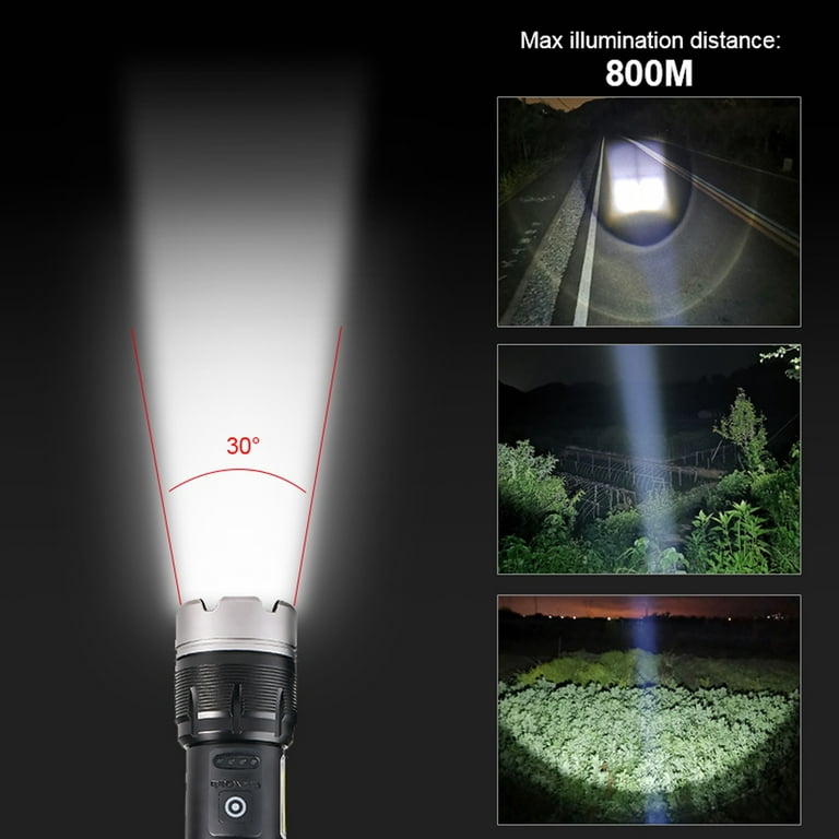 Rechargeable Flashlights High Lumens 2000000 Zoomable 2022 Best Floodlight Spotlight Strobe Light Lanterns World's Brightest Flashlight for Outdoor
