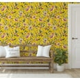 thumbnail image 5 of S4sassy Self-Stick Decorative Wallpaper, Exotic Bird & Floral Wall Paper, Vinyl Waterproof Contact Paper, Yellow, 25"x360"inch Removable Renter Friendly Wall Covering For Bedroom, Dining room, 5 of 9