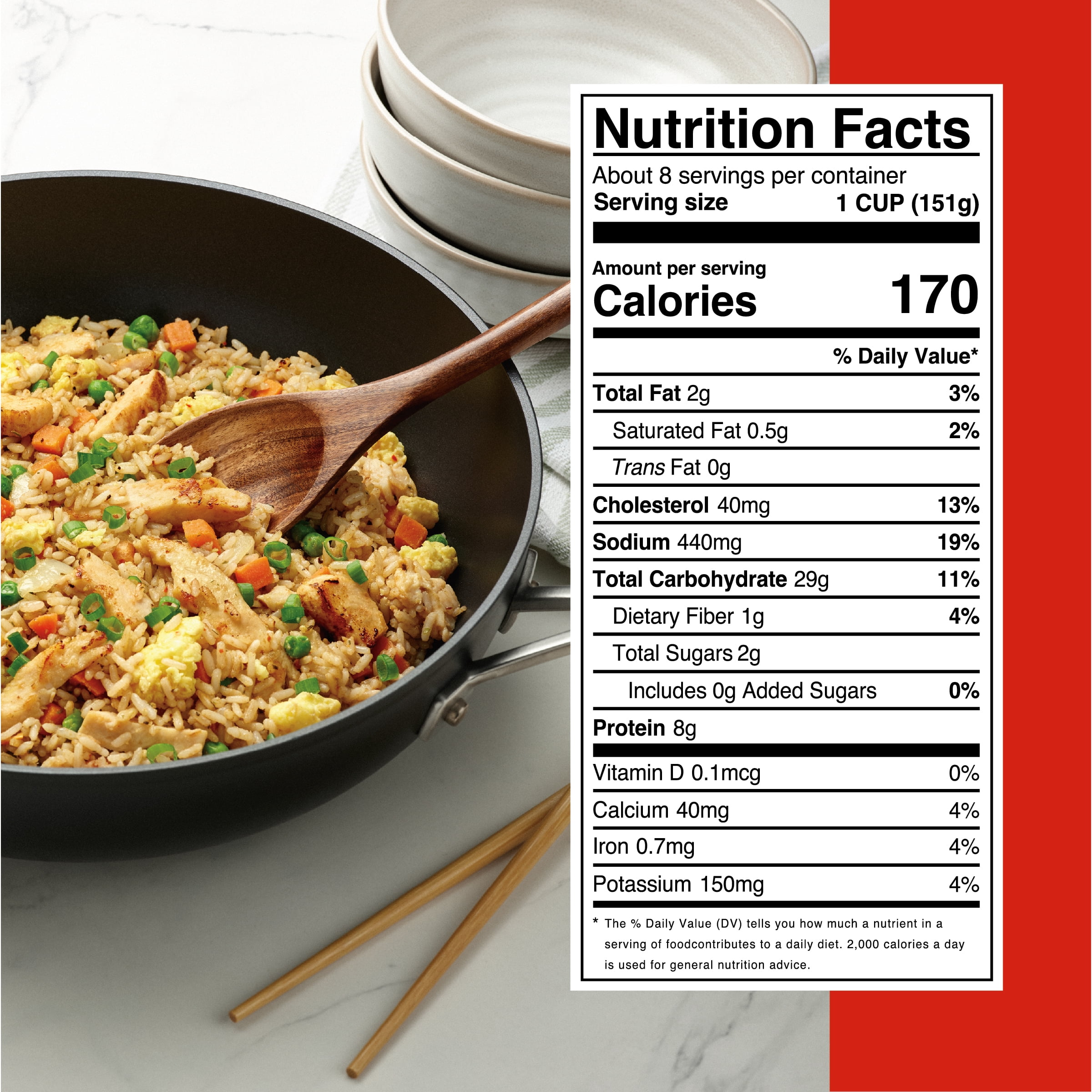 Happi Foodi Chicken Fried Rice - Frozen Family Size Rice Meal - 40 oz