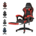 thumbnail image 1 of Bigzzia Chaise Gaming avec Repose-Pieds, Chaise d'Ordinateur avec Support Lombaire Hauteur Réglable avec Siège Pivotant à 360° et Appui-Tête pour Bureau Ou Gaming (Rouge), 1 of 9