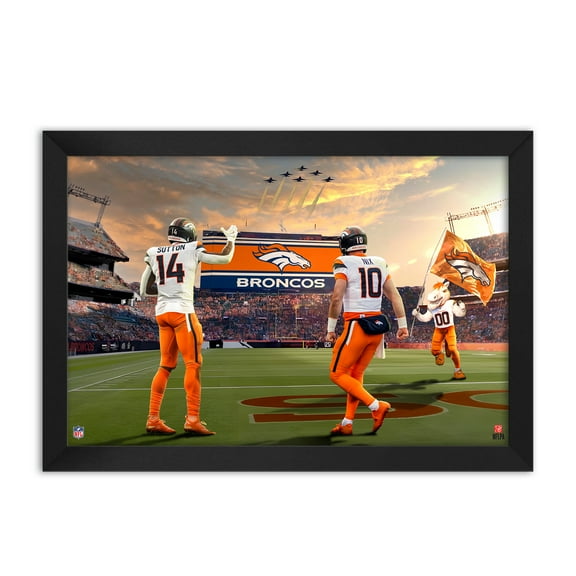 Bo Nix and Courtland Sutton Denver Broncos Framed Two-Player Art Print
