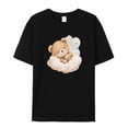 thumbnail image 6 of Men's T-Shirt Sleeping Bear Cloud Cute Cartoon Short Sleeve Casual Tee Classic Crew Neck T-Shirt for Men, 2XL, 6 of 7