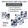 thumbnail image 4 of Designart "Cobalt Blue Filigree Flourish VIII" Floral Wall Art Set Of 5 - Blue Cottage Office Room Metal Wall Art Set, 4 of 6