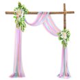 thumbnail image 1 of Cateissary Cortina de gasa con costura fina, textura de gama alta para de boda, cortina de romántico, 2 pack/lote Decoración del hogar multicolor, 1 of 6