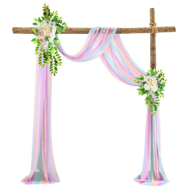 Bearachild 2 pack/lote drapeado gasa exquisita artesanía estilo artístico para boda o sesión de fotos lavable Decoración del hogar Multicolor