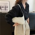thumbnail image 4 of Bolsos de hombro para mujer Bolso de mano Hobo de PU Bolso para axilas con cierre de cremallera (blanco), 4 of 7