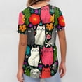 thumbnail image 6 of WTOBBY Women's V-Neck Printed Short Sleeve Medical Scrub Top with Side Slit Pockets, Functional Work Uniform for Nurses, Comfortable and Breathable for Healthcare Professionals ,Hot Pink XL, 6 of 6