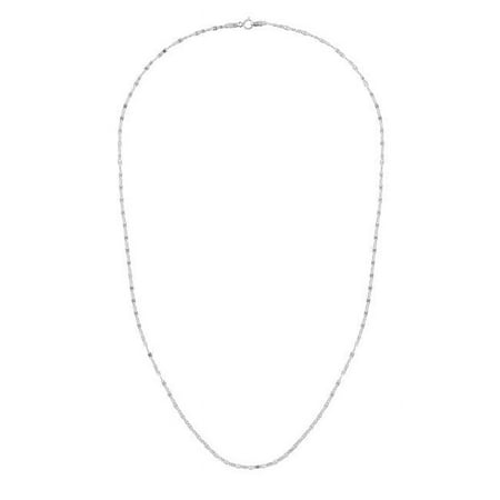 Royal Chain WRC11247-18 18 in. 14K White Gold Sparkle Valentino Chain with Lobster Clasp