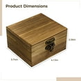 thumbnail image 3 of Wooden Storage Box with Lid Unpainted Vintage Color, Wooden Jewelry Box, Rectangular Wooden Storage Box with Lock for DIY Crafts and Gift Wrapping, 3.7 x 3.9 x 2.4 inches, 3 of 5