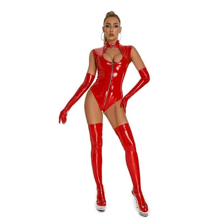 SUMMERRR Women Body Stockings Sexy Women Front Closure Chemises Night Intimates Dresses for Womens Ladies Crotchless Bodysuit Body Suits Teddy Women Front Closure Lace