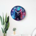 thumbnail image 4 of 12 Inch Wall Clock Battery Operated Silent Clock Decorative for Office, Kitchen, Outdoor, Living Room，Cat in Outer Space Pretty Galaxy Nebula Universe Charming, 4 of 4