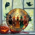thumbnail image 2 of Girls Will Be Girls Witch Glass Suncatcher, Fall Witch Window Hanging, Witch Spooky Halloween Home Decor, Witches Dancing Suncatcher 4327268415 3977, 2 of 4