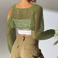 thumbnail image 4 of Womens Swimsuit Coverups Hollow Out Summer Cropped Top Summer Clothes for Women, 4 of 6