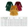 thumbnail image 7 of FYMNSI Velvet Christmas Dress for Girls Toddler Fall Winter Layered Tiered Tulle Dresses Vintage Party Midi Gown 3-4 Years Champagne, 7 of 7