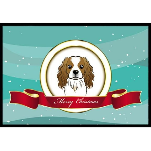 Cavalier Spaniel Merry Christmas Indoor & Outdoor Mat- 24 x 36 in.