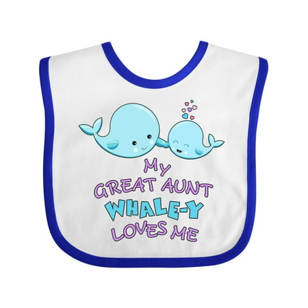 

Inktastic My Great Aunt Whale-y Loves Me Gift Baby Boy or Baby Girl Bib