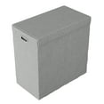 thumbnail image 3 of Lavish Home Two-Sided Fabric Laundry Hamper with Lid and Handles, Gray, 3 of 6