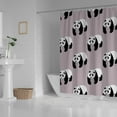 thumbnail image 3 of Coolnut Bath Shower Curtain Liners Pandas On Old Pink 66x72in Polyester Waterproof with 12 Curtain Hooks, 3 of 6