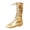1-Gold113, variant on Girls Mid-Calf Jazz Dance Boots Solid Soft Sole Non Lace-Up Comfortable Boots