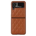 thumbnail image 1 of Techcircle Case for Samsung Galaxy Z Flip 3 6.7" 2021, Elegant PU Leather Backplane + Diamond Pattern Rugged PC Shell Anti-drop Full Protective Stylish CaseFor Samsung Galaxy Z Flip 3,Brown, 1 of 5