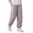 thumbnail image 2 of zbxnLI Kid's Casual Pants Elastic Waist Athletic Joggers Trousers Outdoor Lightweight Baggy Sports Pants with Pockets, 2 of 7