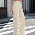 thumbnail image 6 of ZToonmas Women's High Waist Wide Leg Cargo Jeans Button Fly Denim Pants with Utility Pockets for Casual Streetwear, 6 of 6