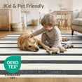 thumbnail image 4 of ODIKA 6'x9' Washable Area Rug Non-Slip, Chair-Friendly, Under Striped Door Cabana Farmhouse Layout Ticking Panel Front for Dining Room, Table, Office Décor, 4 of 7