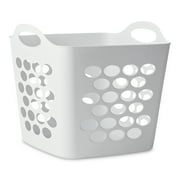 Mainstays Flexible Square Dot Laundry Basket, White