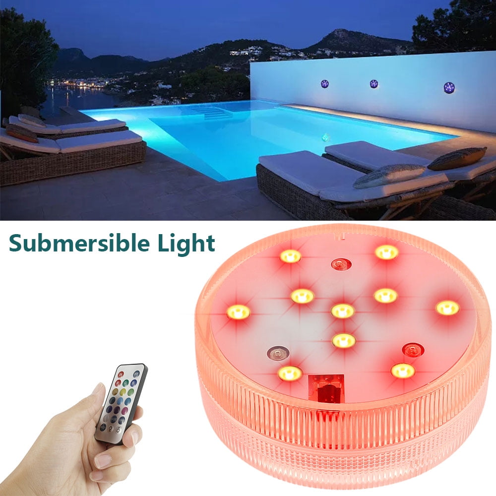 6x Submersible RGB LED Lights w/ Remote Control Pool Spa Pond Water Reusable OZ 