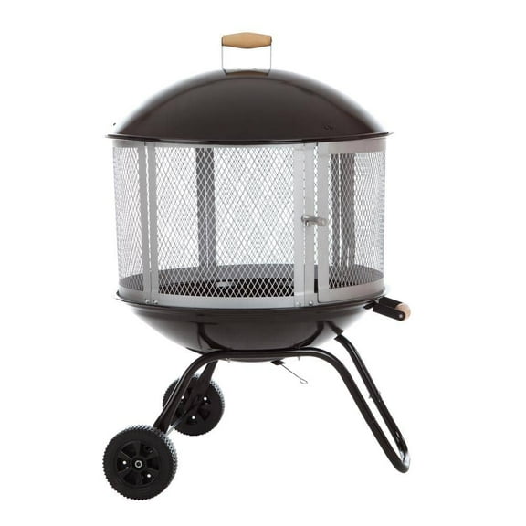 Bessemer 28 in. Round Steel Fire Pit in Black