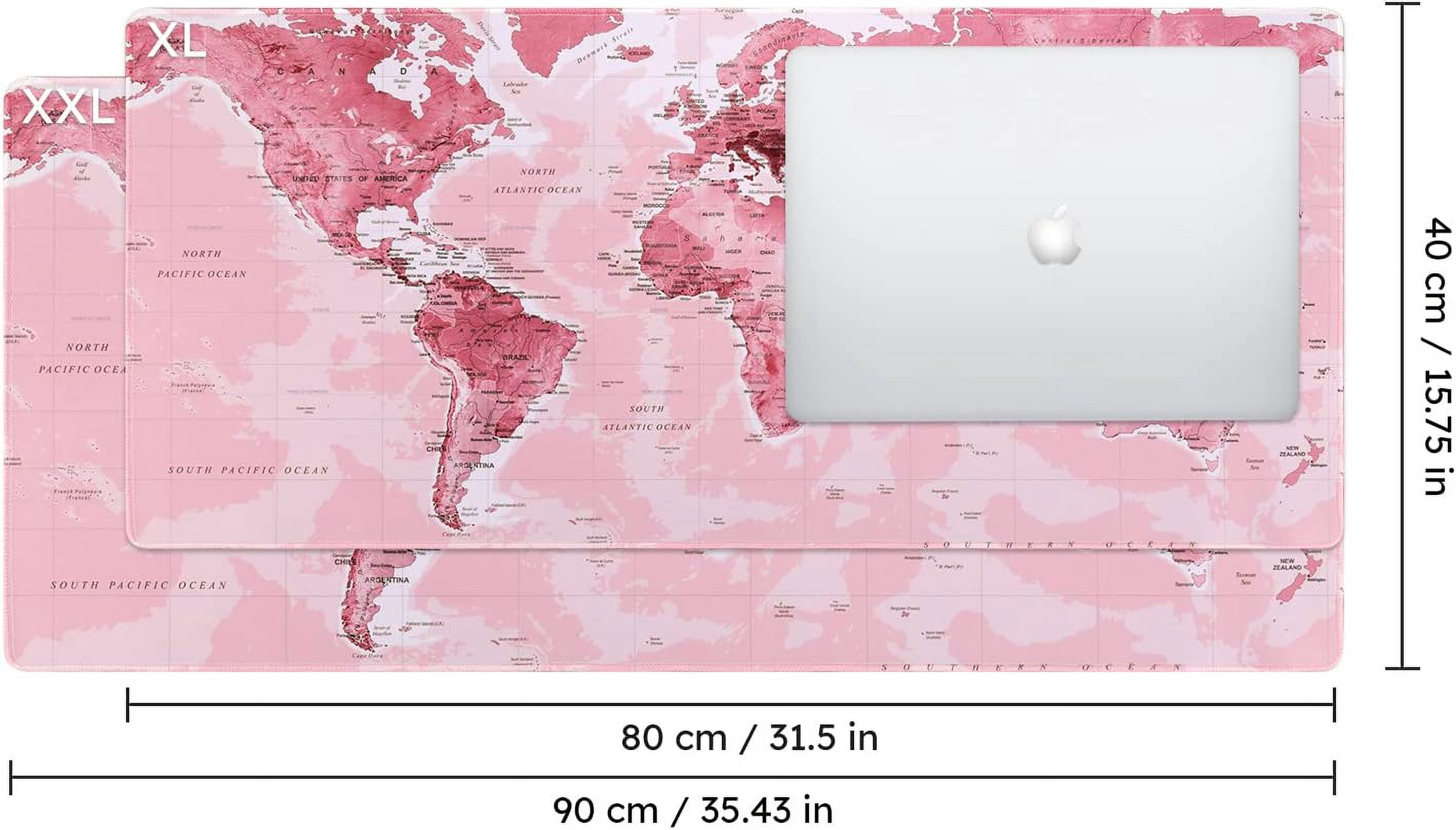 Extended Gaming Mouse Pad (35.4x15.7 in), Large 3mm Non-Slip Rubber Base Mousepad with Stitched Edges, Waterproof Keyboard Mouse Mat Desk Pad for Work, Game, Office, Home - Pink World