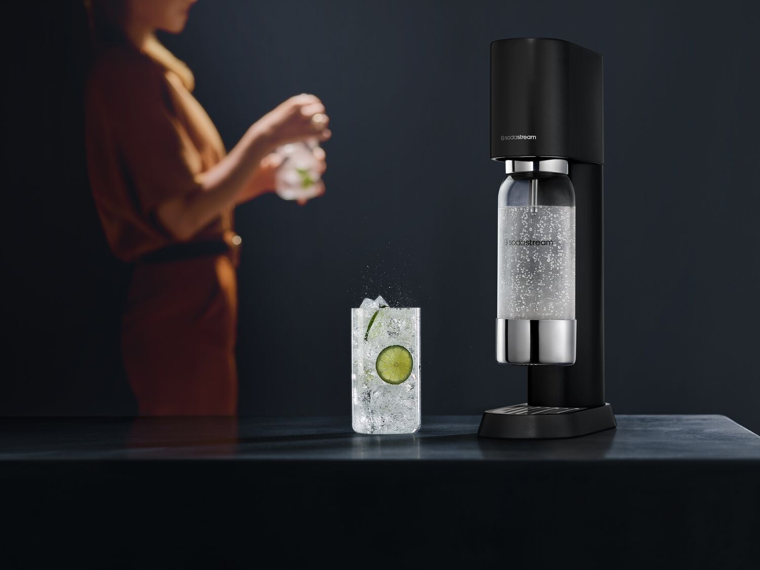 SNLIDE Soda Maker Machine - Make Sparkling Water At Home - Includes 1000ML Pet Bottle & DIY Stickers