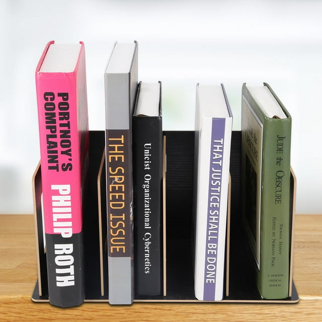 Sonew Bookshelf,Wooden DIY Desktop Bookshelf Rack Books DVD Storage Magazine Holder for Students Kids Adult,Desktop Bookshelf