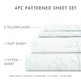thumbnail image 4 of Noble Linens 4 Piece Pattern Microfiber Bed Sheets Set, Aqua Vine, Queen, 4 of 9