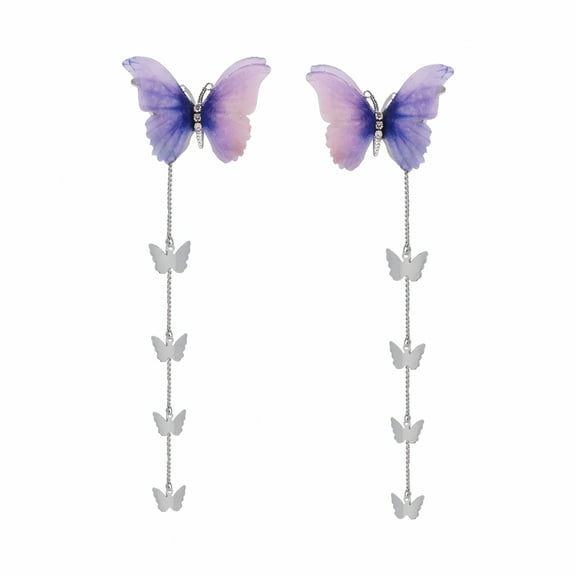 VANIDO 1 Pair Tassel Side Hair Clamps 3D Butterflies Hair Clips Hair Accessories