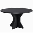 thumbnail image 2 of Round Dining Table for 4-6 People, 120cm Dining Room Table with Wooden Pedestal Base, Dinner Tables, Circle Kitchen Tables for Dining Room, Kitchen, Living Room (Table Only), 2 of 7